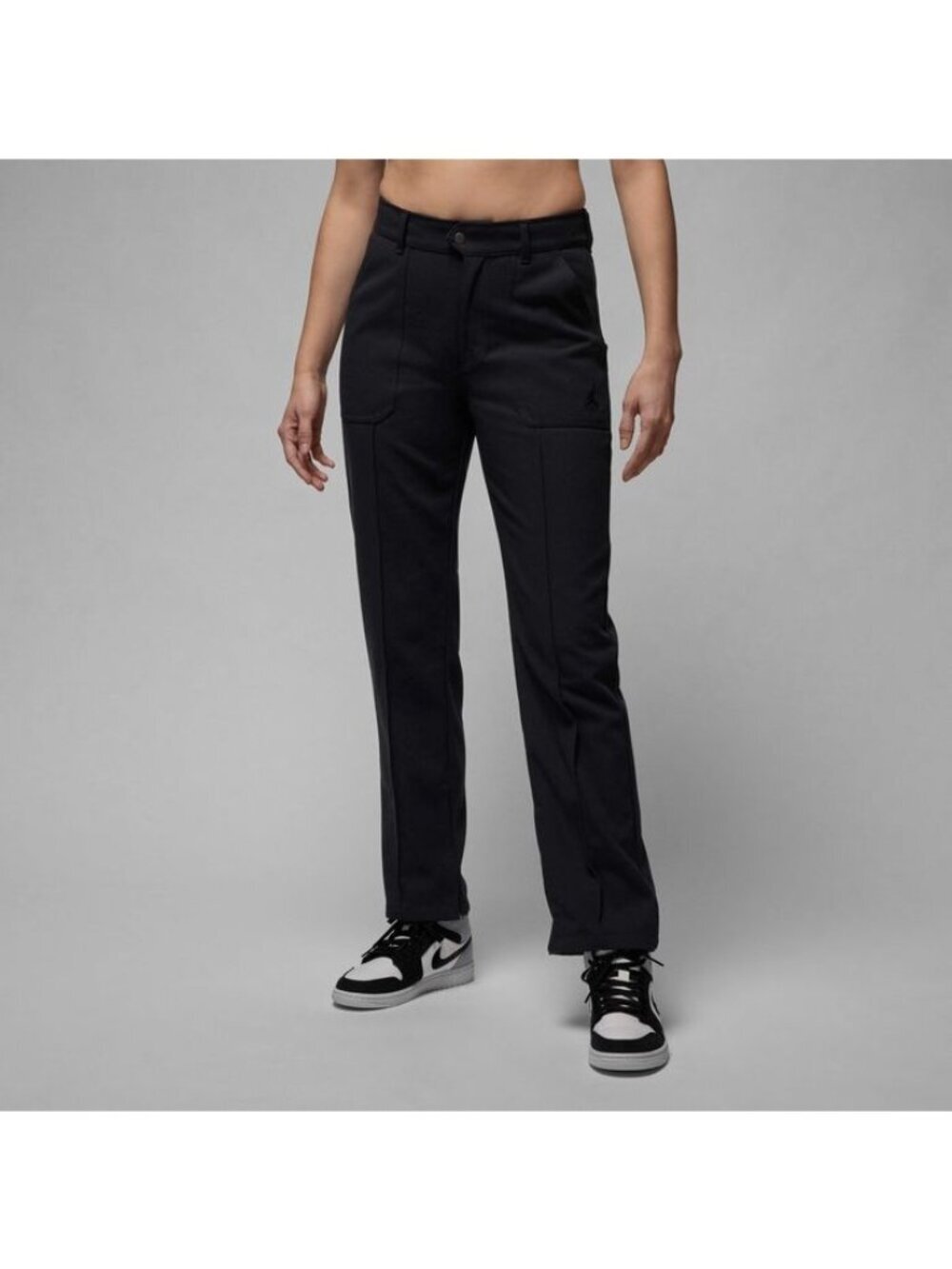 Jordan Woven Pants Black Large Zippered Ankles Elastic Waist Relaxed Fit